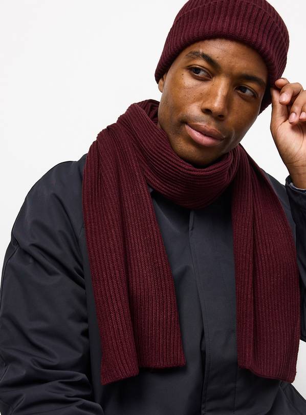 Ribbed Knitted Scarf One Size